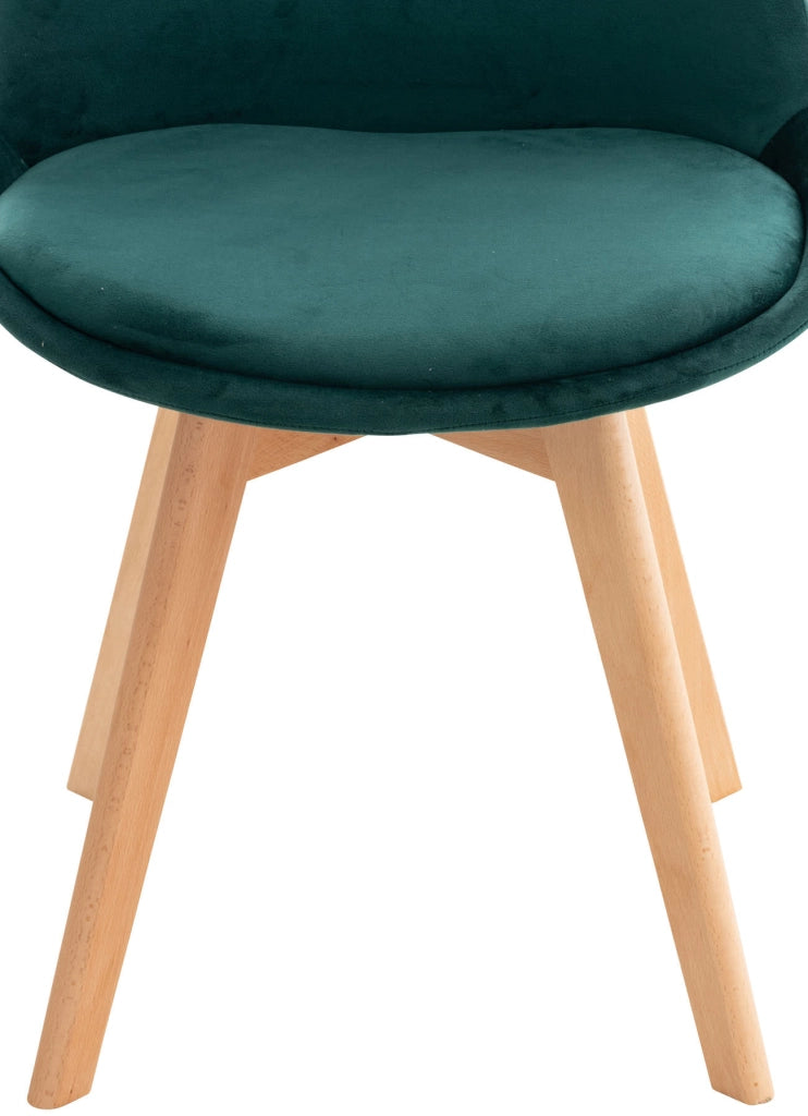 Set 4 Sedie Pranzo Linares verde,Velluto