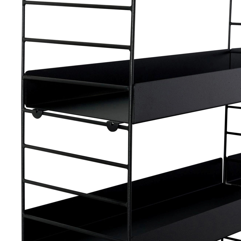 Scurelle, Mensola 3 Ripiani, 98x21x100h cm Nero