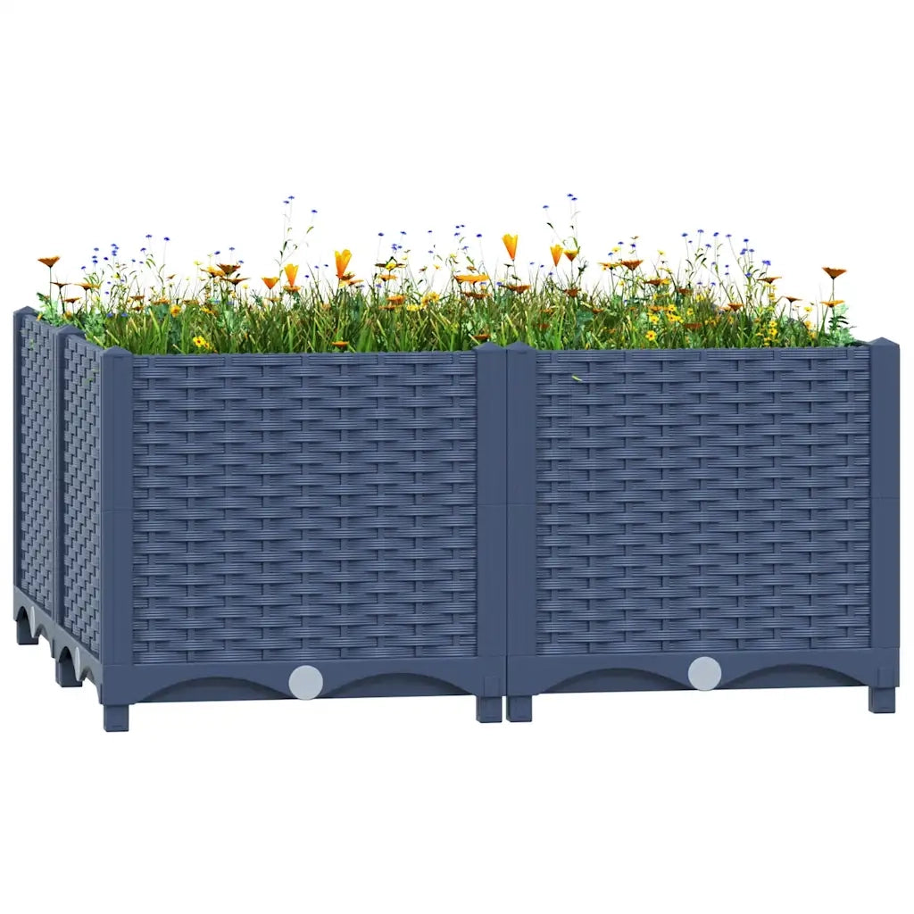 Fioriera | Cassetta per fiori | Vaso Rialzata 80x80x38 cm in Polipropilene