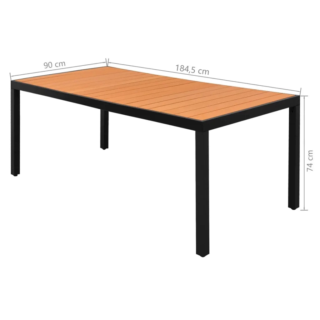 Set da Pranzo da Giardino 7 pz in Rattan PVC Nero e Marrone 3060110