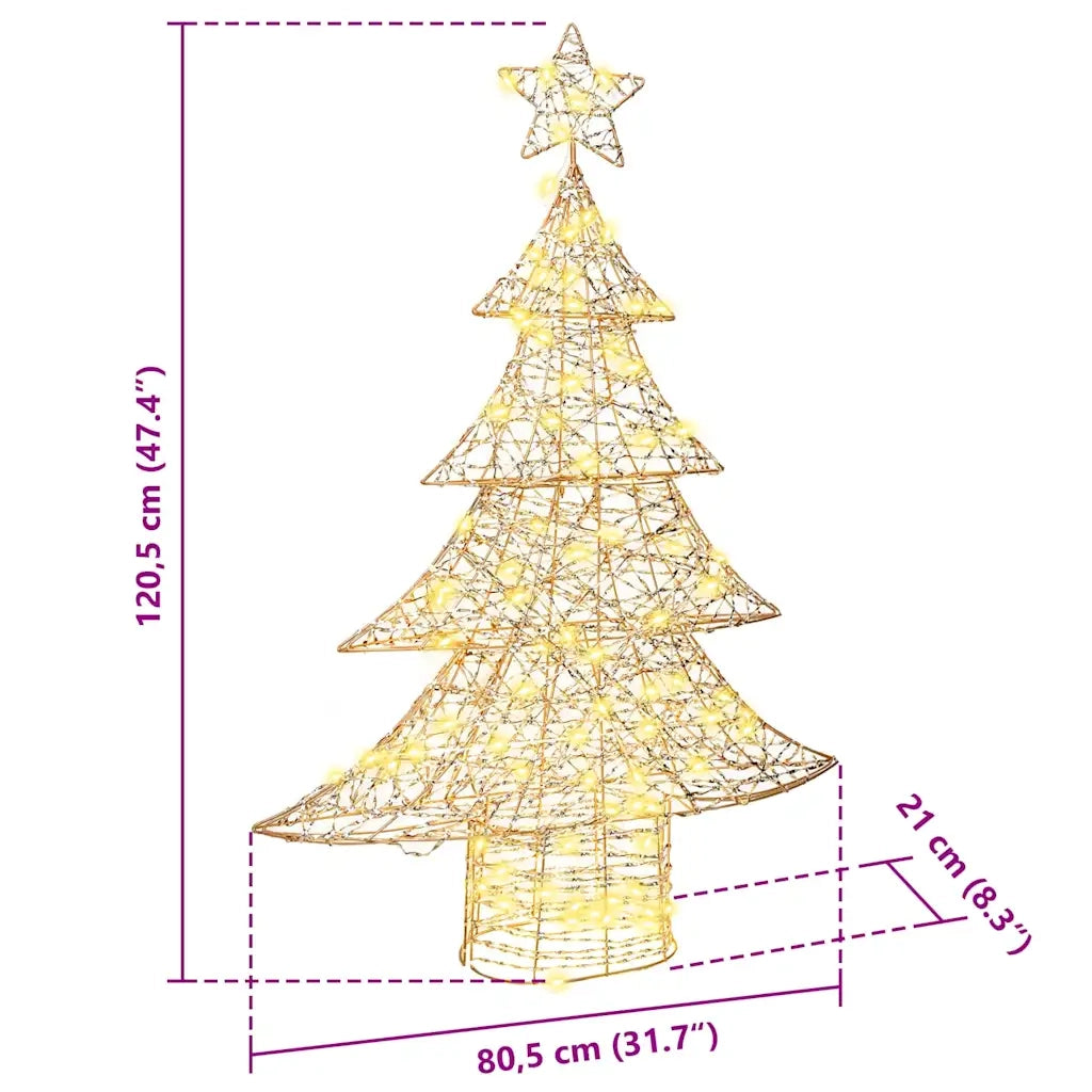 Albero di Natale con 120 LED Bianco caldo 120,5 cm PET