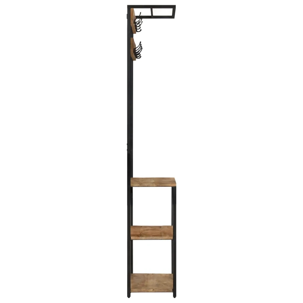 Appendiabiti con Scarpiera-Scarpiera con Appendiabiti 68x30x182 cm Massello Mango Grezzo