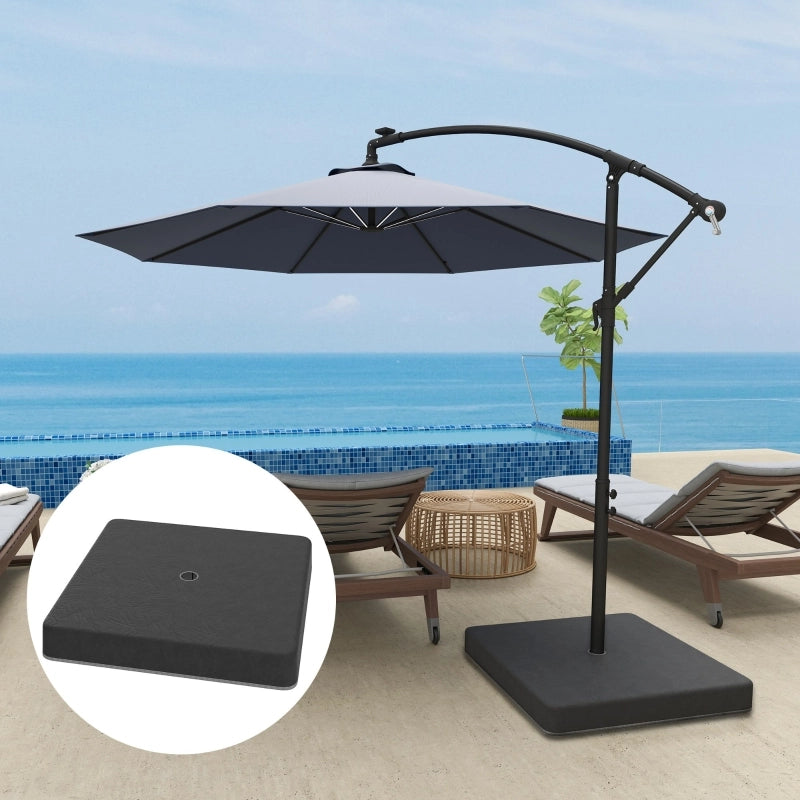 Pesi di base per supporti per ombrelloni, impermeabili, riempibili con sabbia, in plastica, 89L x 89W x 10,5H cm, neri