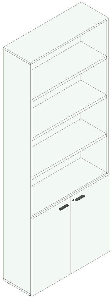 Armadio ad ante in melaminico per ufficio operativo cm. 90x33,7x232,8h