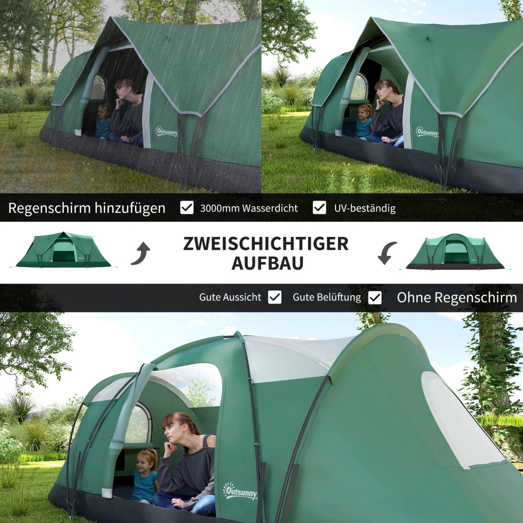 Tenda da campeggio per 5-6 persone ¨C Zephmum ¨C Verde/Nero 455x220x180 cm