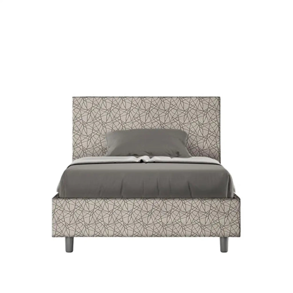 Letto una piazza e mezza contenitore imbottito 120x210 tessuto Era 2 grigio Adele