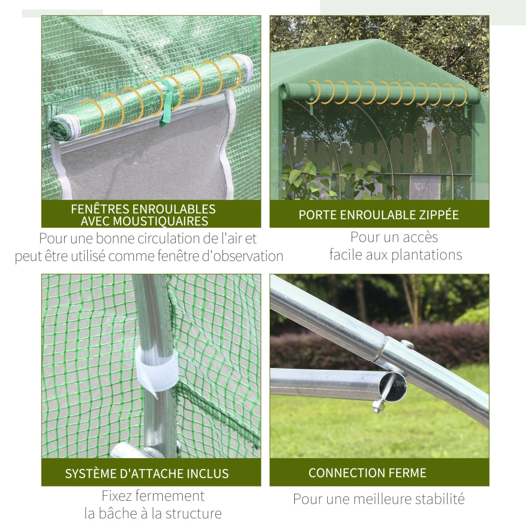 Serra Tunnel per Giardino ¨C zephmum ¨C Verde, Acero, 3.5x3x2 m
