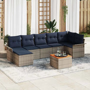 Set Divano da Giardino con cuscino 8 pcs Grigio polyrattan 3347360