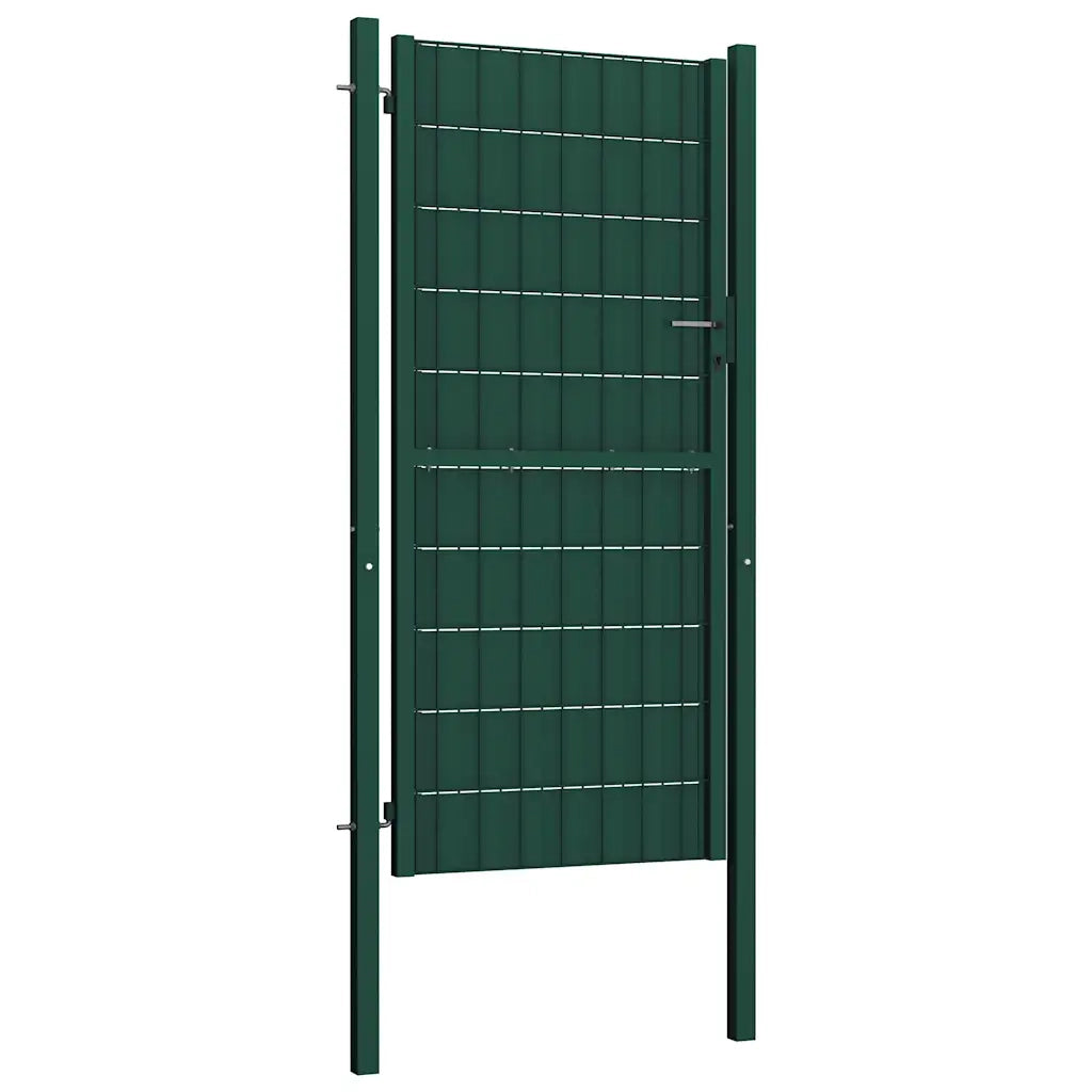 Cancello per Recinzione in PVC e Acciaio 100x204 cm Verde CFW6724427