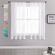 Voile con Orecchiucci – Set da 2 – Bianco – 160x140 cm – Corto, Semitrasparente, Aspetto di Lino