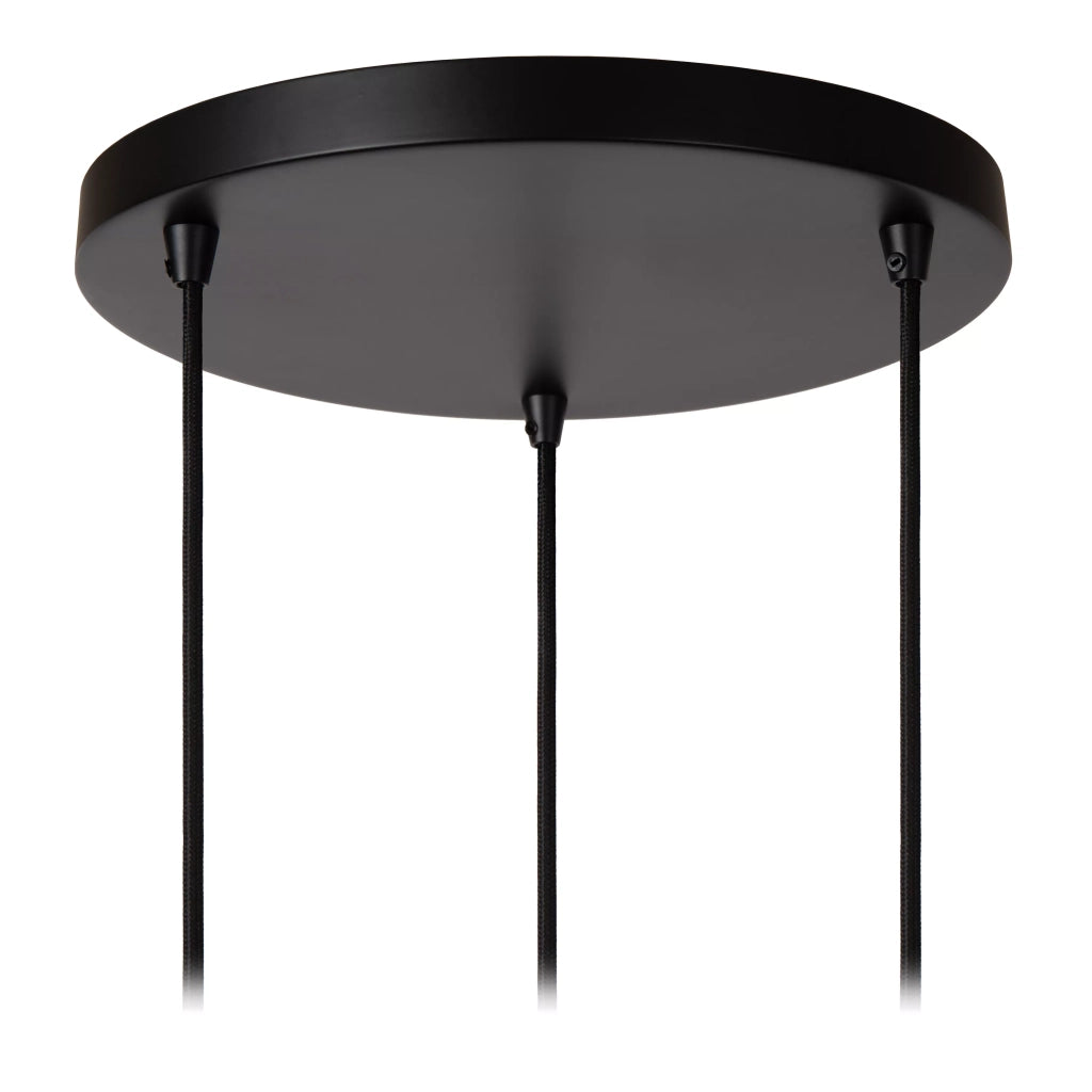 Lampada a sospensione Lucide Danza metallo nera 3xE27 Ø50