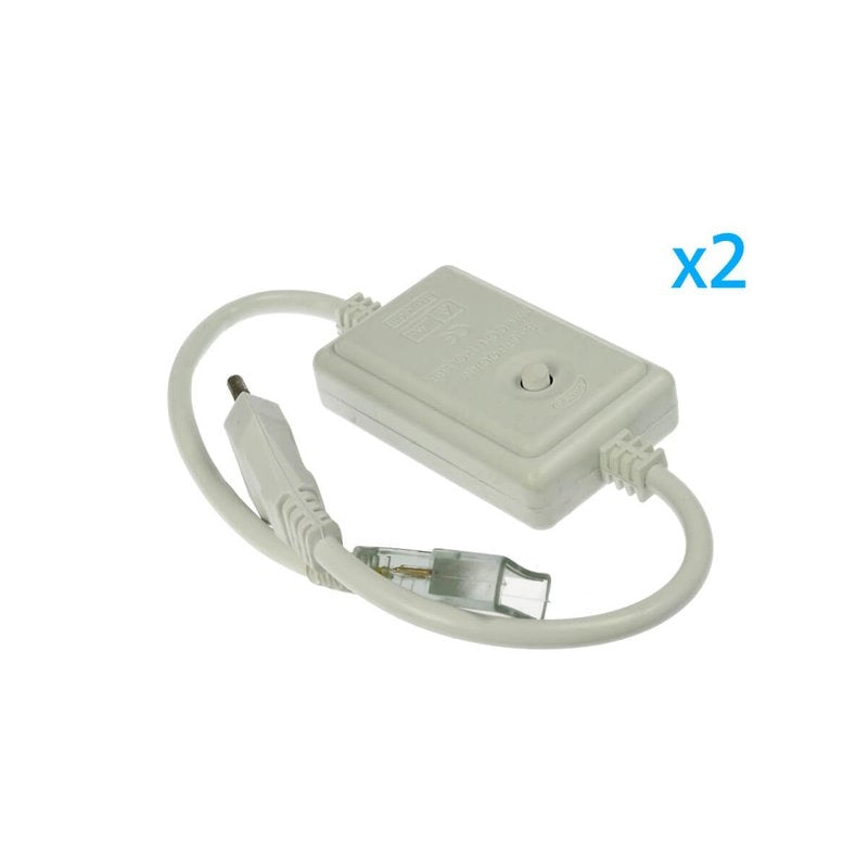 2 PZ Spine Alimentatore Trasformatore 4 Pin Passo 9mm per Bobina LED RGB 220V con Interruttore e Controller 8 Programmi