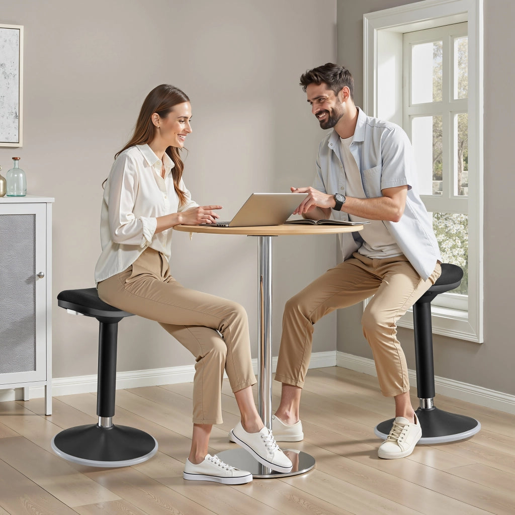 Sgabello sit stand nero, sgabello girevole regolabile in altezza fino a 82 cm, max 135 kg, sgabello ergonomico per casa, ufficio, officina