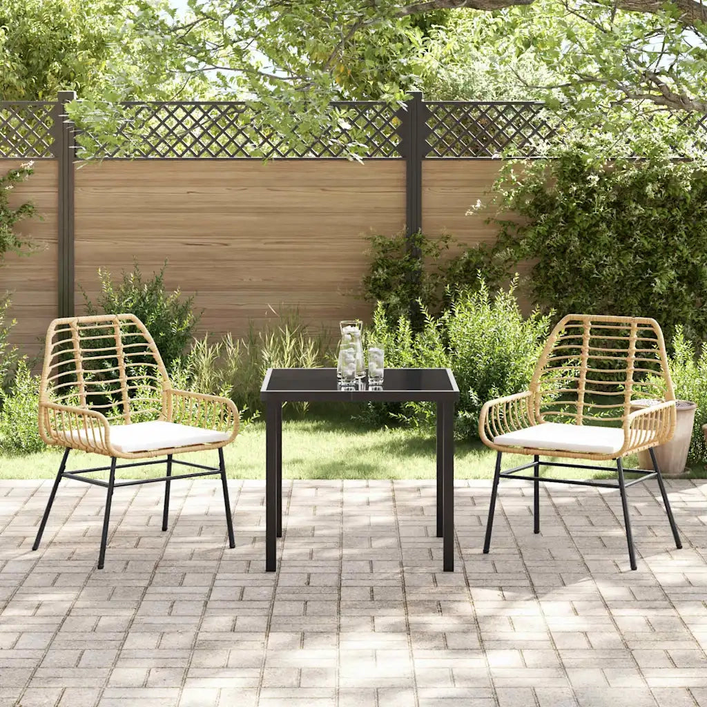 Set da Pranzo per Giardino 3 pcs Marrone polyrattan 3380862