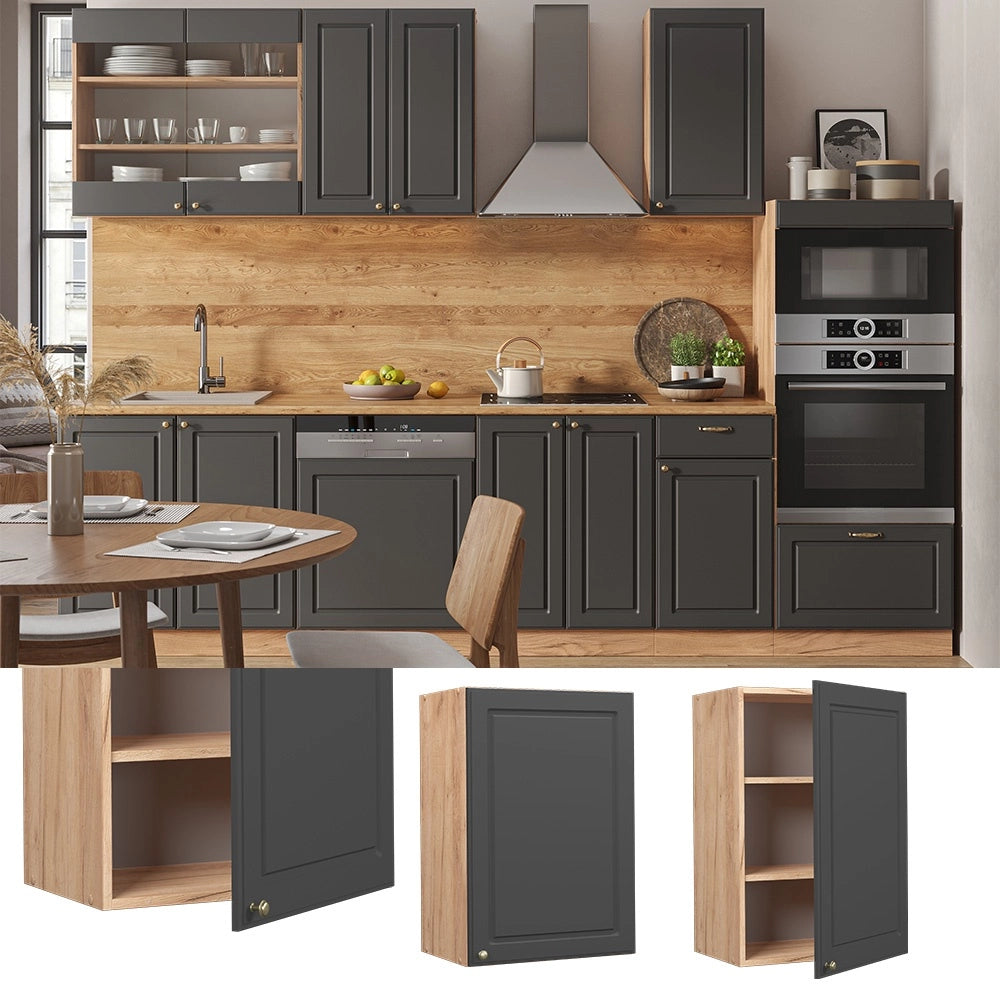 Pensile da cucina Fame-Line Antracite-oro/Rovere dorato 50 cm Vicco