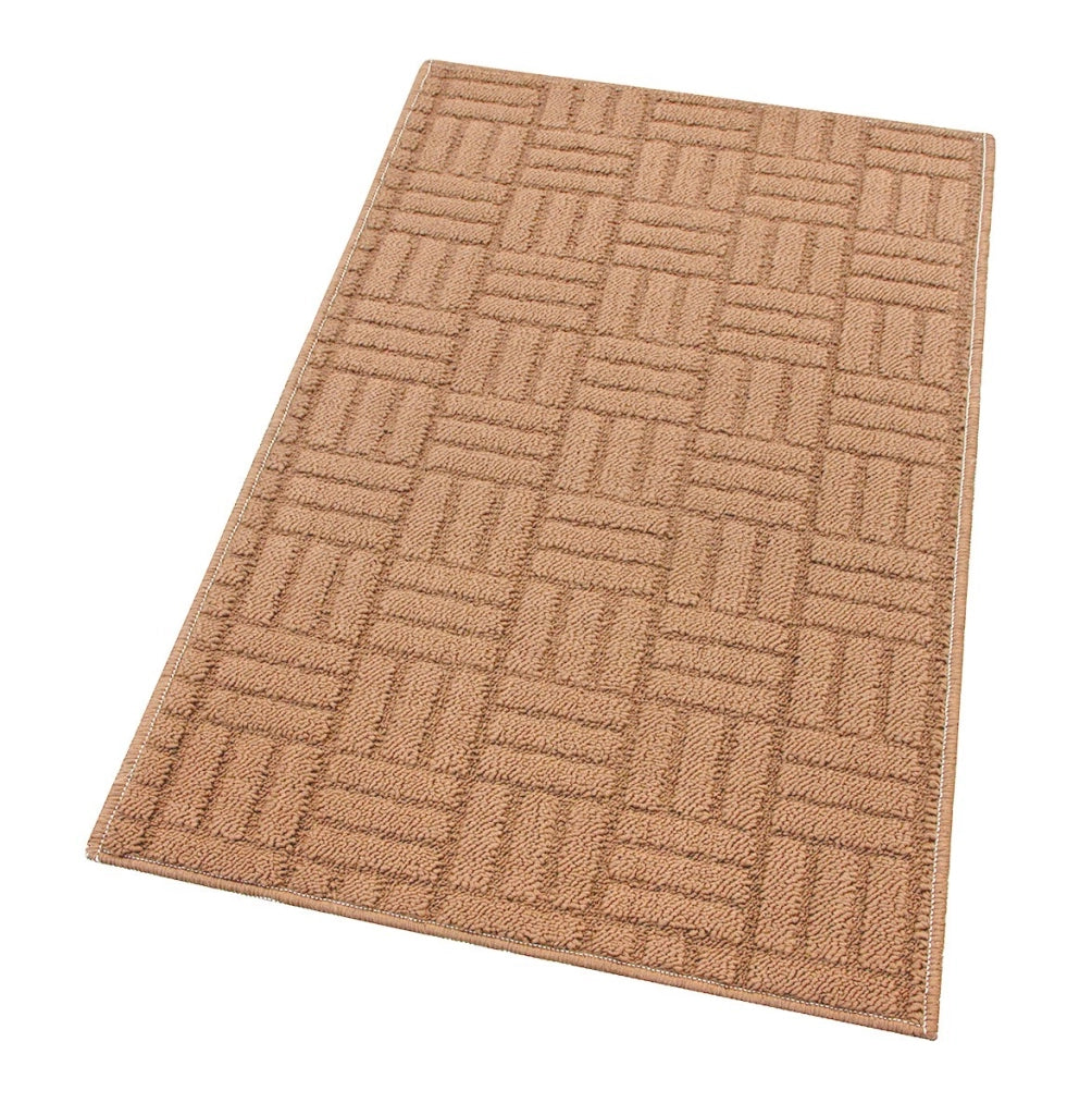 Tappeto Cucina Super Assorbente Tessitura 3D Tinta Unita Minimalista Moderno Sabbia - 50x115 Cm