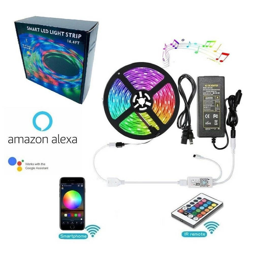 Trade Shop - Striscia Led Smart Con 300 Led Da 5 Metri Rgbw Wifi Domotica Alexa Google Home -