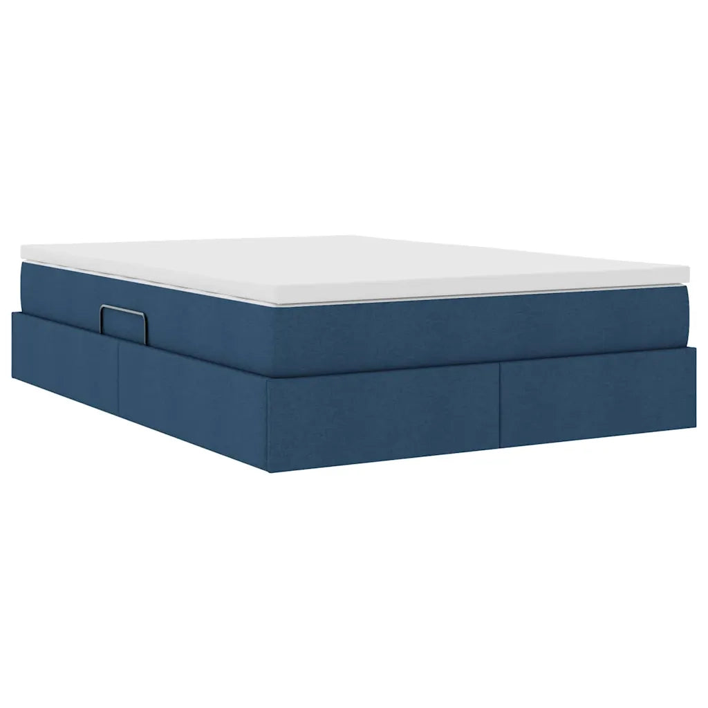 Letto con contenitore e materasso Blu 140 x 200 cm Poliestere 3370235
