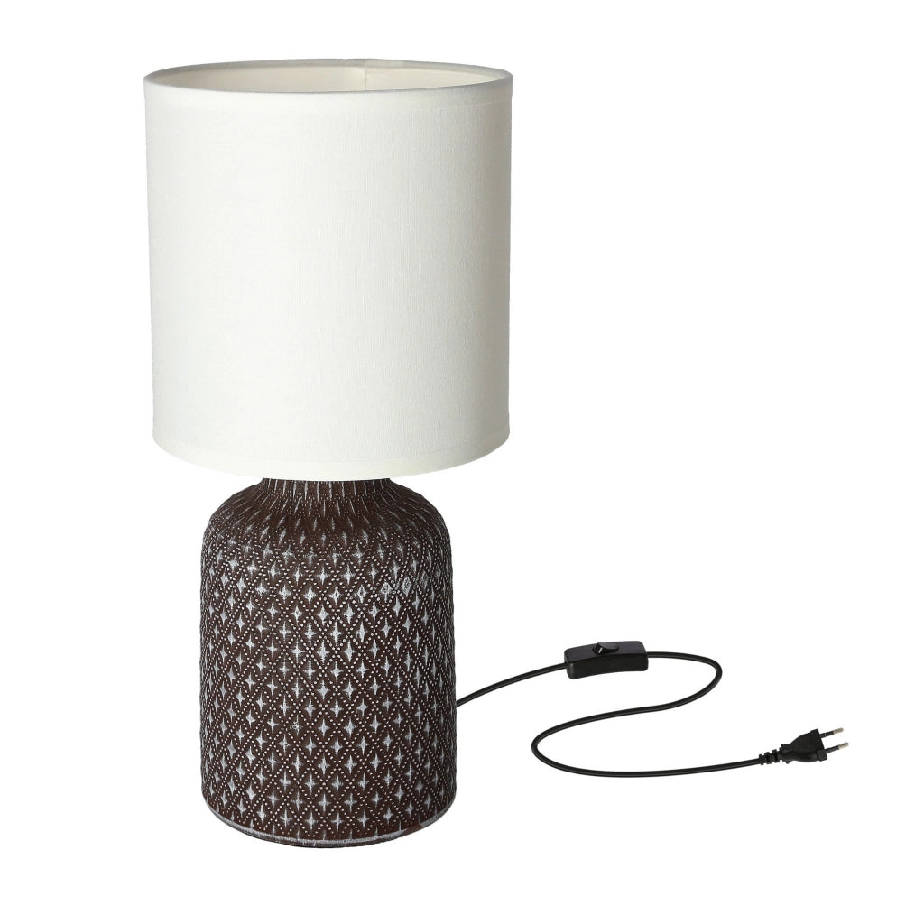 Lampada da tavolo Candellux INER 41-79862 marrone/bianco