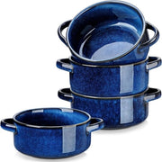 Set di zuppa di cipolle francesi da 4 - 30 oz - ciotole di ceramica grandi per servire zuppe - con maniglie - per stufato di chili - ciotola per noodles - magnetico per forno e microonde