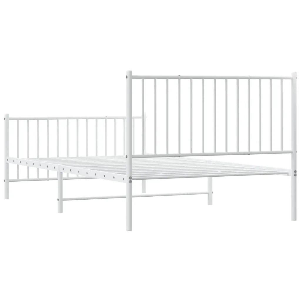 Giroletto con Testiera e Pediera Metallo Bianco 107x203 cm 350945