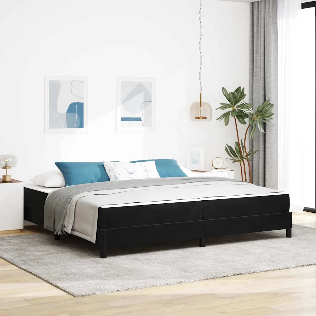 vidaXL Letto box spring con materasso Nero 200 x 200 cm Velluto
