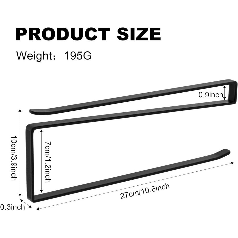 Trade Shop - Portarotolo 27cm Sottopensile Senza Forare Per Cucina Bagno Porta Asciugamano -