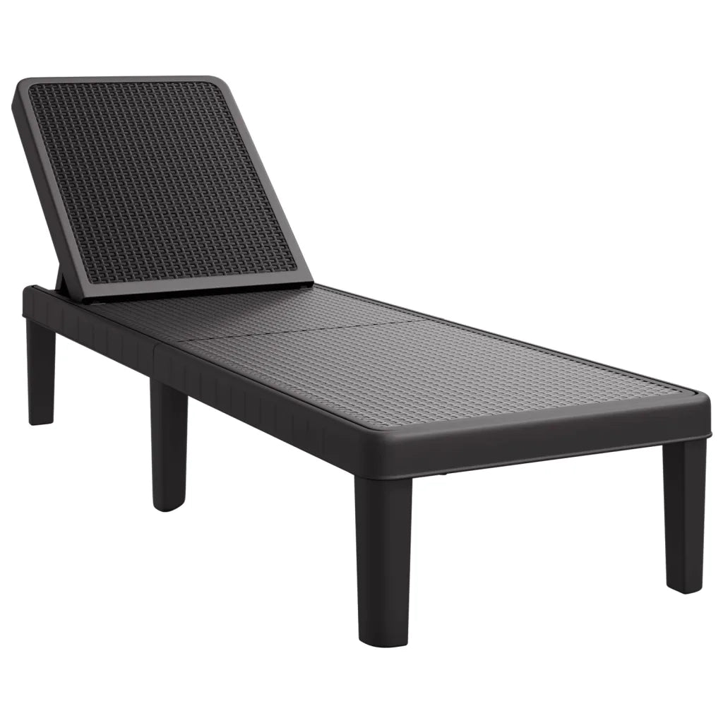 Lettino Prendisole | Sdraio da giardino | Lettino da sole 4 Altezze Regolabili Nero 155,5x57x28 cm iPP