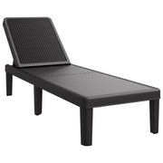 Lettino Prendisole | Sdraio da giardino | Lettino da sole 4 Altezze Regolabili Nero 155,5x57x28 cm iPP