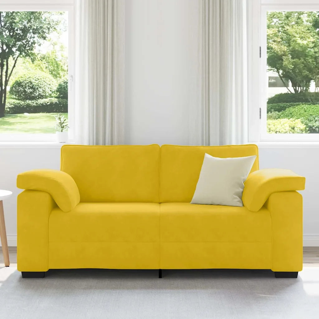 Divano Divanetto Giallo 140 cm in Velluto
