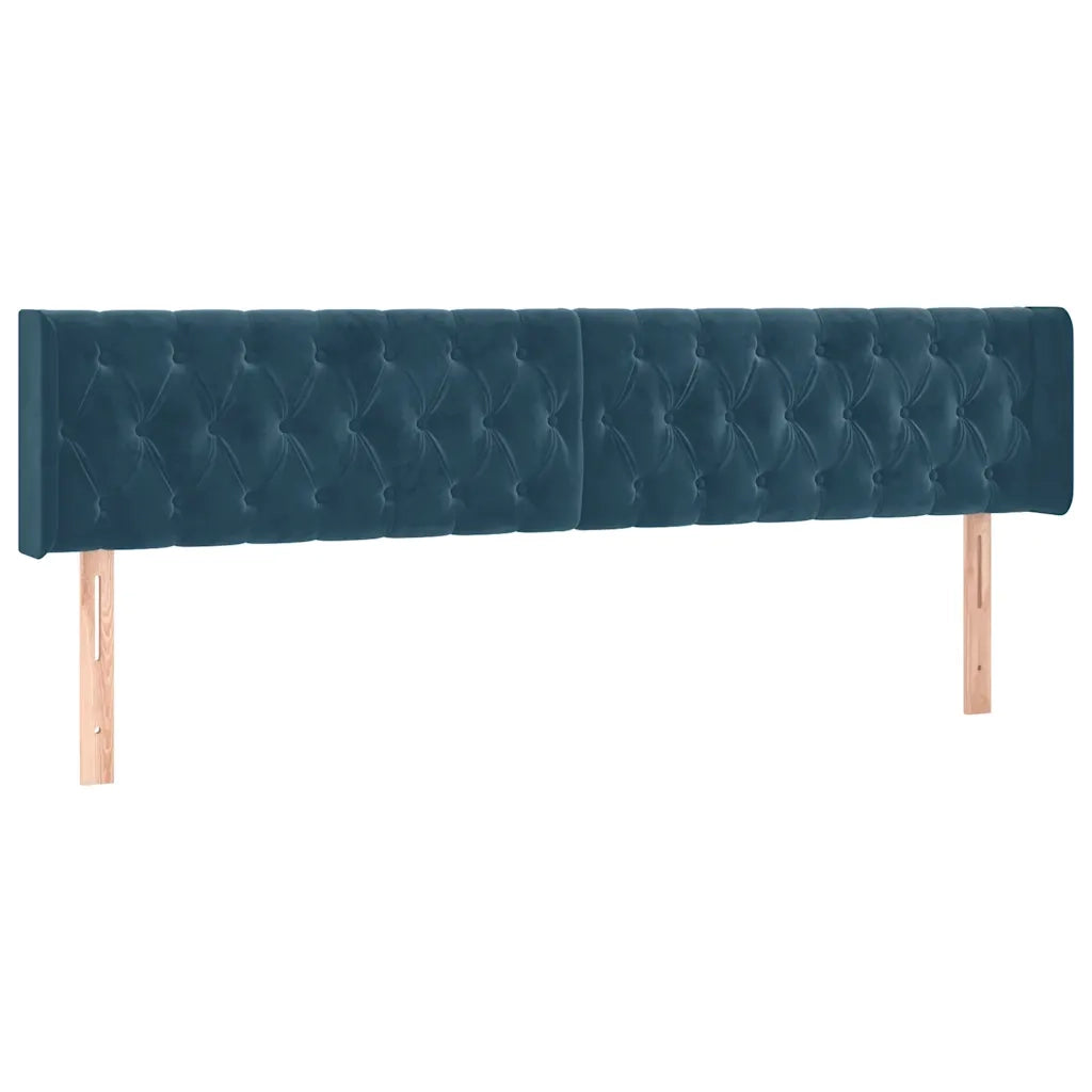 Giroletto a Molle con Materasso Blu Scuro 180x200 cm in Velluto 3131157