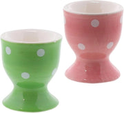 Set di 2 palline per uova a strisce morbide - Verde & Rosa