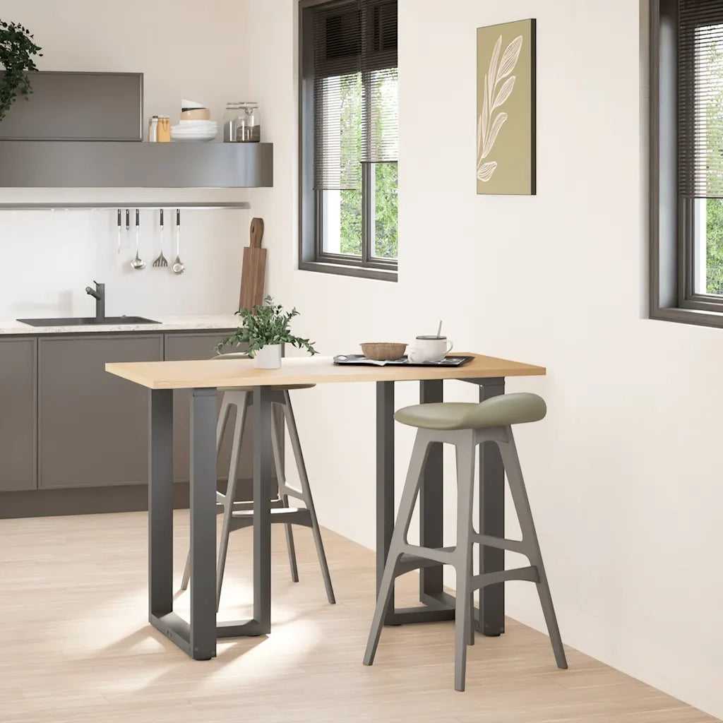 Gambe per tavolo da bar a forma di T 2 pz Antracite 60x35x(90-91) cm Acciaio