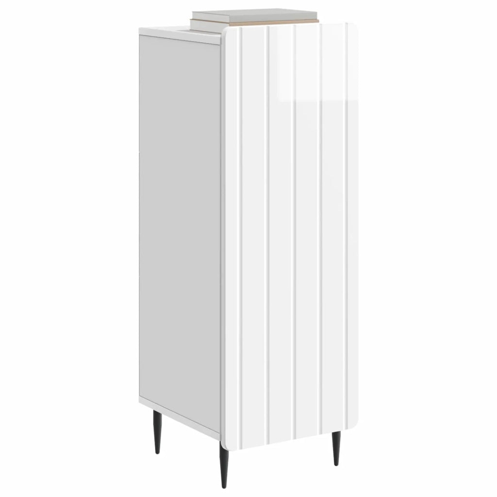 Credenza Bianco Lucido 34,5 x 33 x 92 cm Legno ingegnerizzato 894369