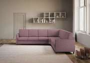 Divano karay 3 posti  (tre sedute da 60cm) + angolo + divano 3 posti (tre sedute da 60cm) misure esterne l.281x281 | prugna - Mobili 2G