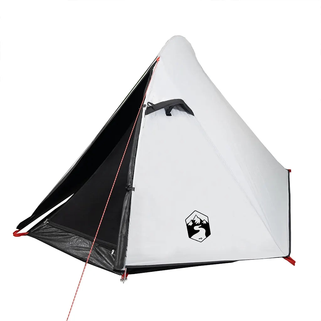 Tenda Campeggio a Cupola 2 Persone Bianca Tessuto Impermeabile 94322