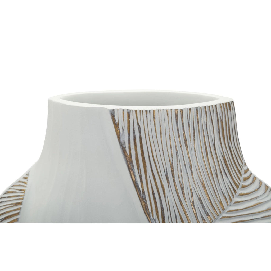 Vaso Decorativo VKH1032, Bianco, Poliresina, 27x11,5x31 cm