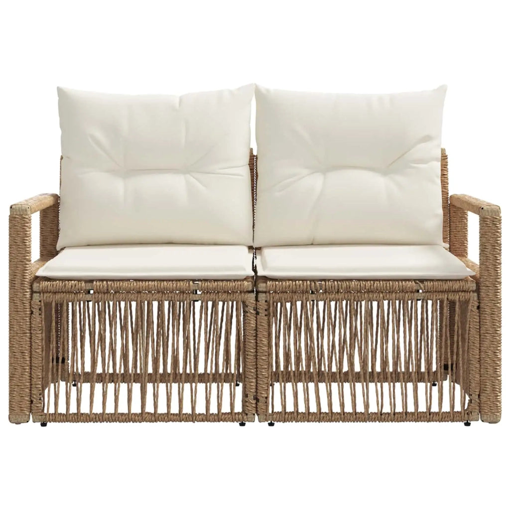 Divano da giardino 2-Numero di posti Beige polyrattan 42026706