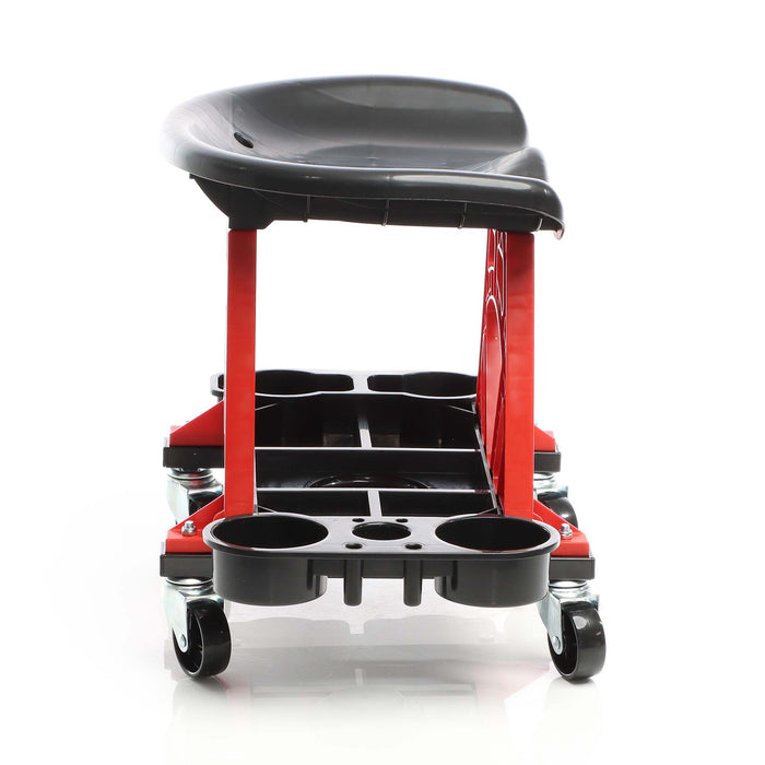 Sgabello per officina con ruote, sedile girevole a 360°, con portautensili, sgabello meccanico con portata fino a 150 kg