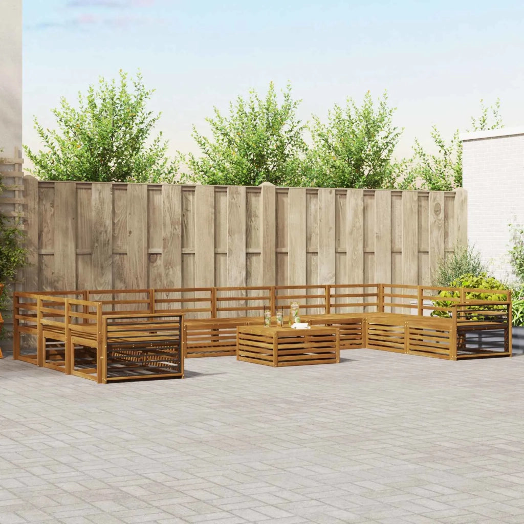 Set divani 11 pcs Naturale Legno di Acacia Massello