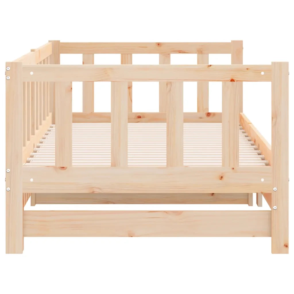 Divano Letto con Letto Estraibile 90x200cm Legno Massello Pino 836156