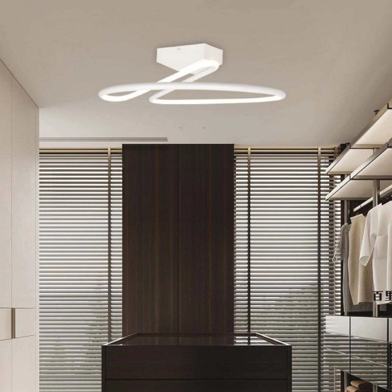 Plafoniera Lampadario LED 20W 2130LM Design Moderno Rotondo Spirale D250X130mm Colore Bianco 4000K SKU-6927