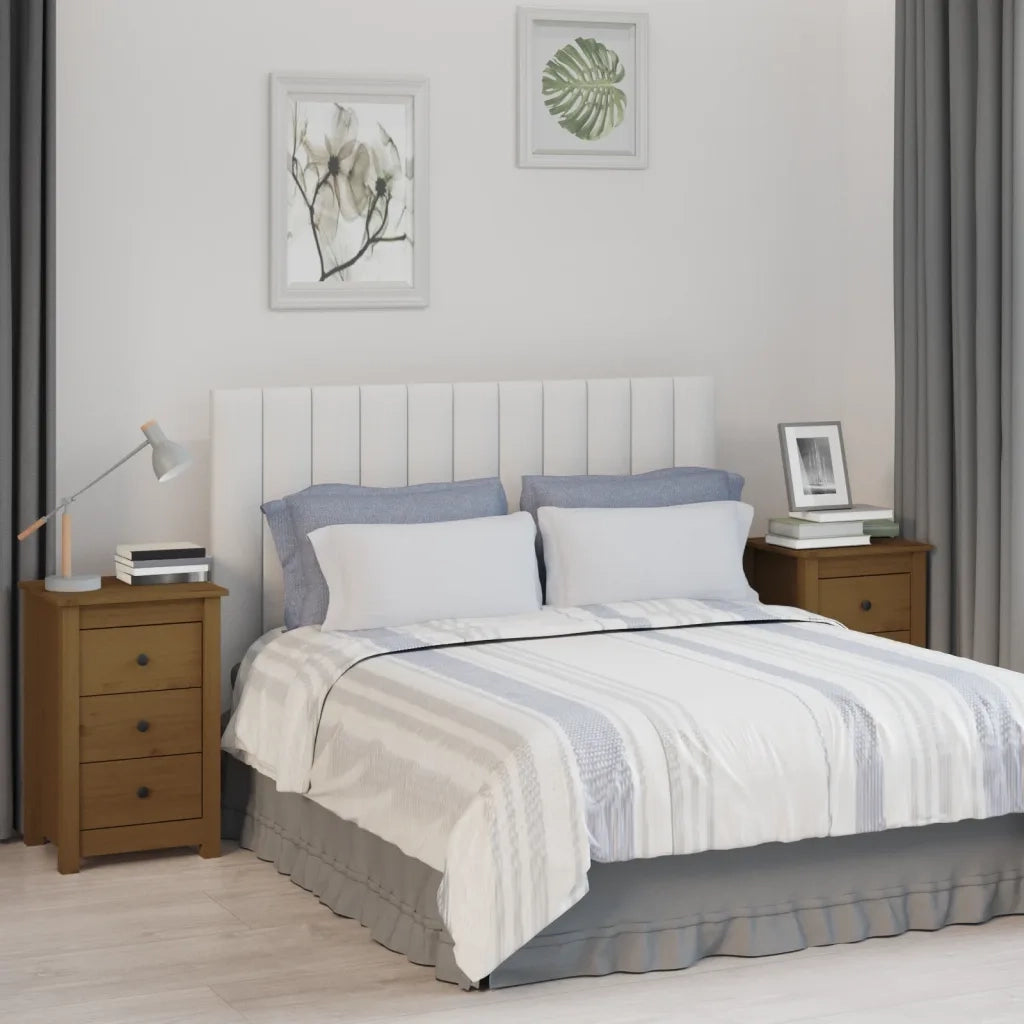 Comodini 2 pz-Set di 2 Tavolino da notte ambra 40x35x61,5 cm in Legno Massello di Pino 363759