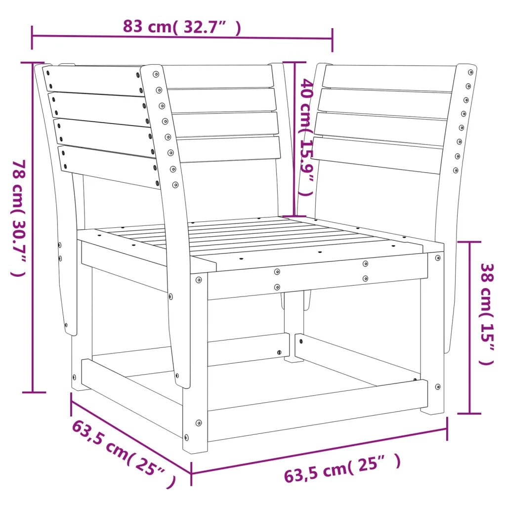 Sedia da Giardino Marrone Cera in Legno Massello Pino 844676