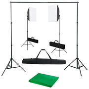 Kit professionale per studio fotografico con softbox e fondale verde 02_0001428