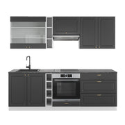 Cucina componibile Fame-Line Antracite-oro/Bianco 235 cm, PL Antracite Vicco