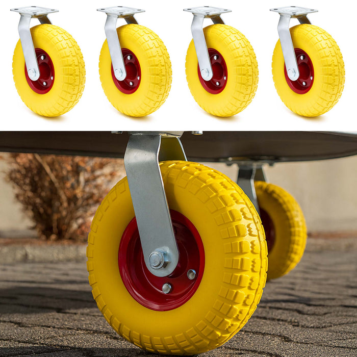 Set 4 ruote girevoli da trasporto, antiforatura, 258x78 mm, Cerchi in metallo, 150kg/ruota, ottima aderenza