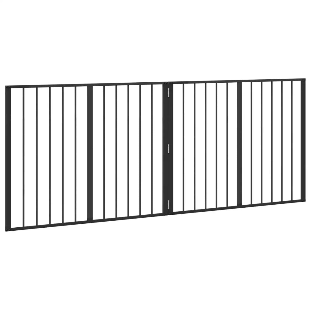 Cancello per cani 2 pcs Nero 100 x 80 cm Acciaio zincato 891992