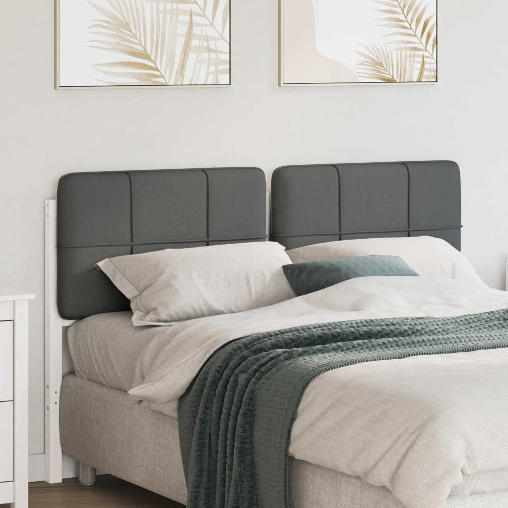 Testiera imbottita Bianco e grigio chiaro 140 cm Pino massello 880127