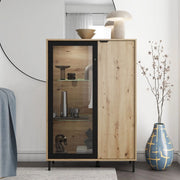 Mobile Espositore Elva, Vetrina 5 Ripiani, 93x40x137.5h cm Marrone Rovere Nodi